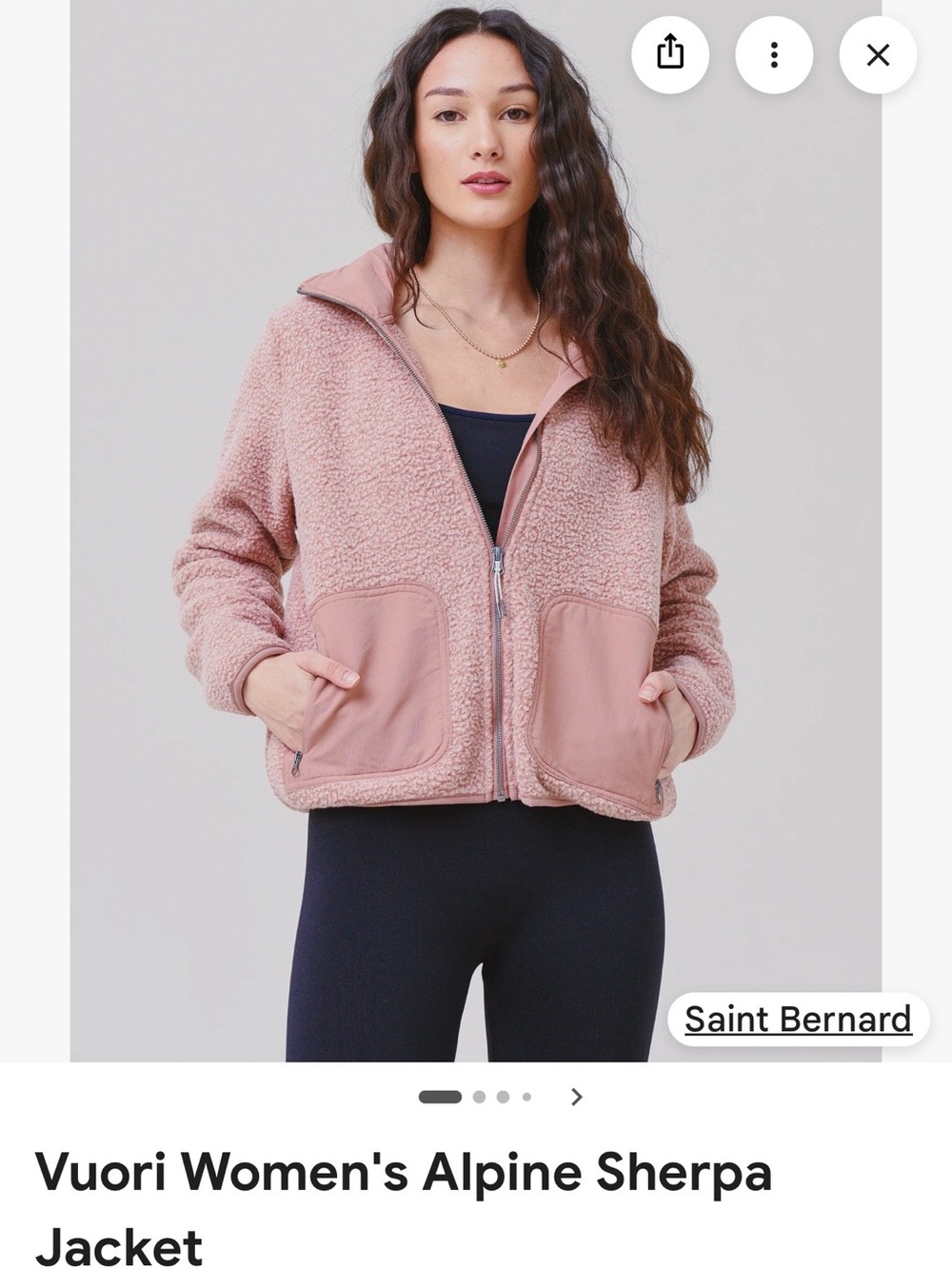 Vuori Alpine Rose-Mauve Sherpa Puffer Jacket